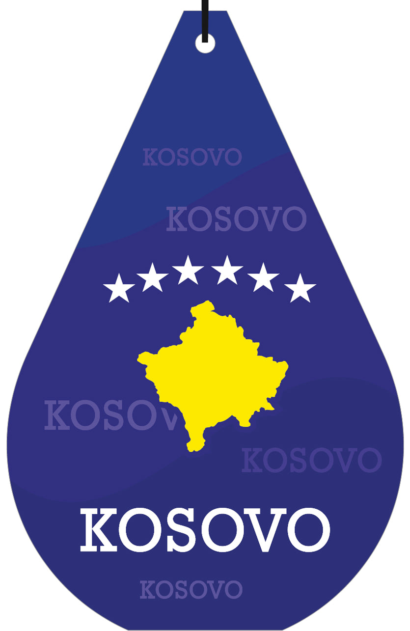 Kosovo Official Flag drop-shaped