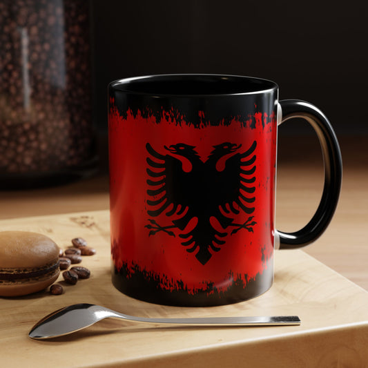 Red & Black Forever Albania Flag Coffee Mug (11oz)