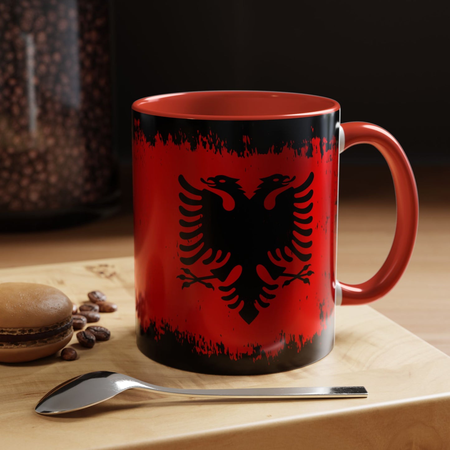 Red & Black Forever Albania Flag Coffee Mug (11oz)